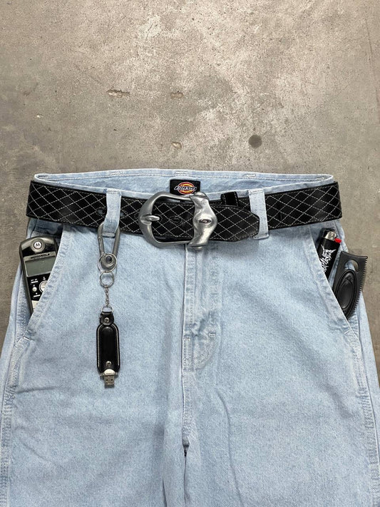 00s Vintage Oakley Industrial Leather Belt Black