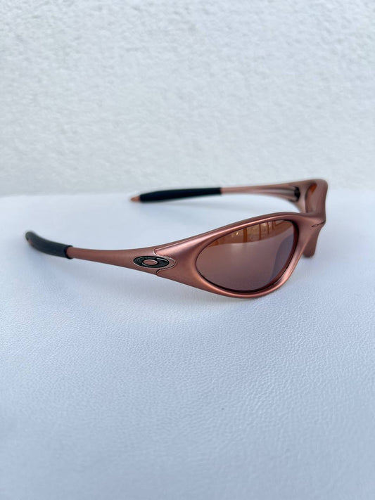 1999 Vintage Oakley Minute 1.0 FMJ Copper / VR28 Black Iridium Sunglasses