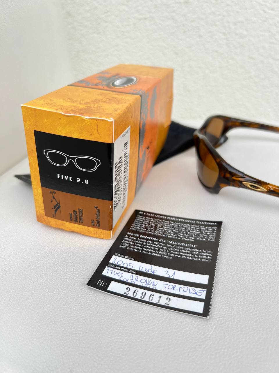 2001 Vintage Oakley Five 2.0 Brown Tortoise Gold Iridium Sunglasses