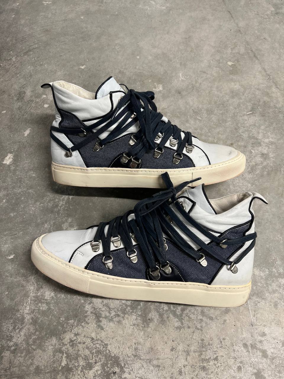2010 Raf Simons Multilace Sneakers High Top Shoes