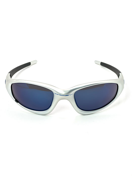 1999 Vintage Oakley Straight Jacket Silver / Ice Iridium Sunglasses