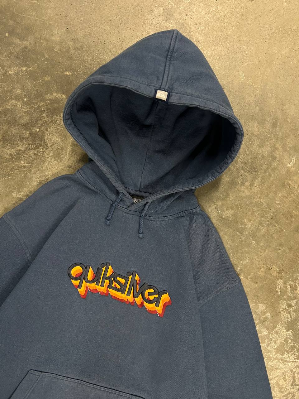 90s Vintage Quiksilver Hoodie 3D Logo