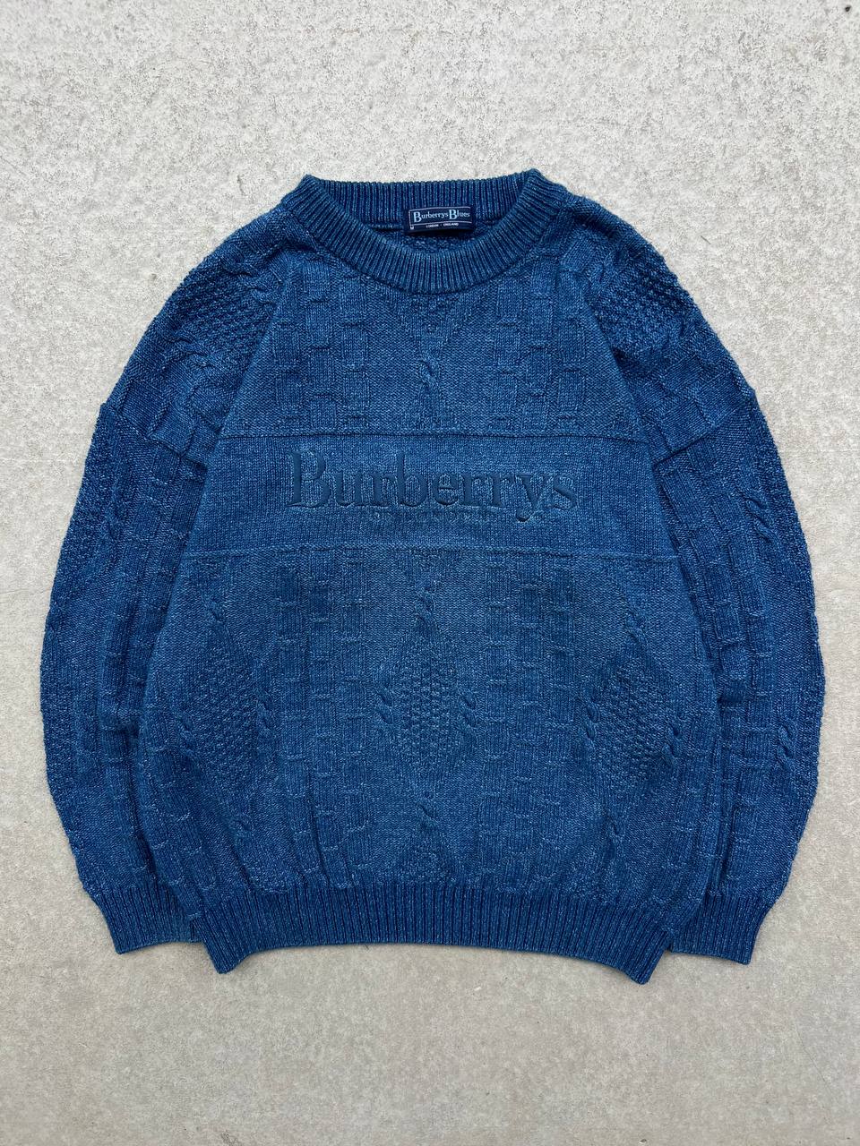 90s Vintage Burberrys Cable Knit Sweater