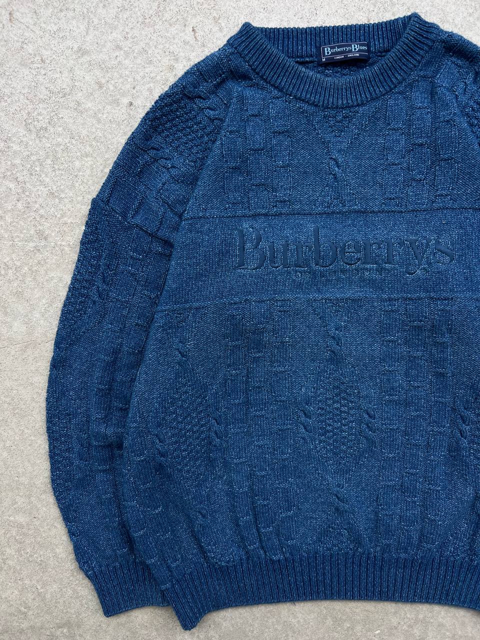 90s Vintage Burberrys Cable Knit Sweater