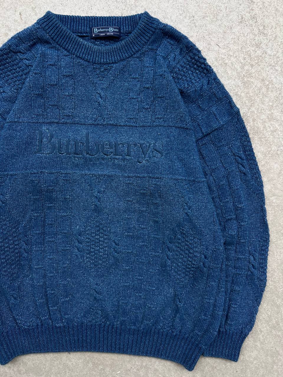 90s Vintage Burberrys Cable Knit Sweater