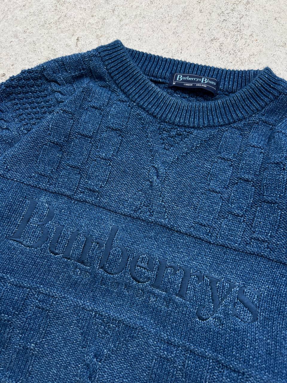 90s Vintage Burberrys Cable Knit Sweater