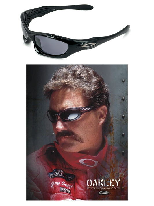 2003 Vintage Oakley Monster Dog Polished Black / Grey Sunglasses