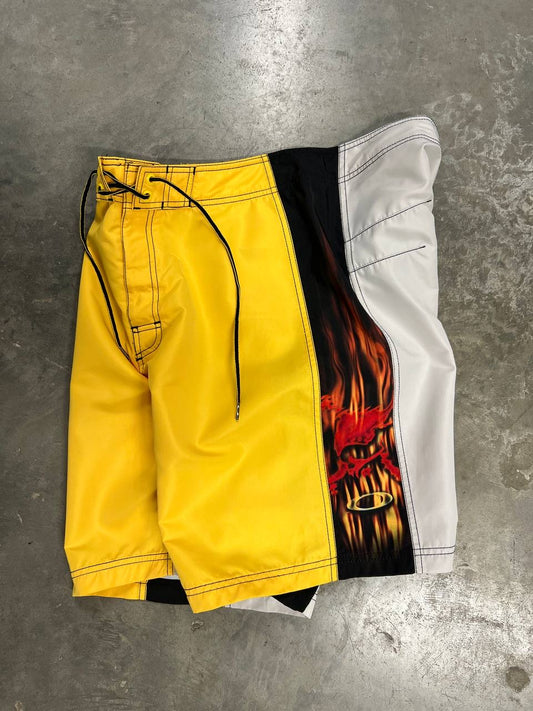 00s Vintage Oakley Skull Icon Board Shorts
