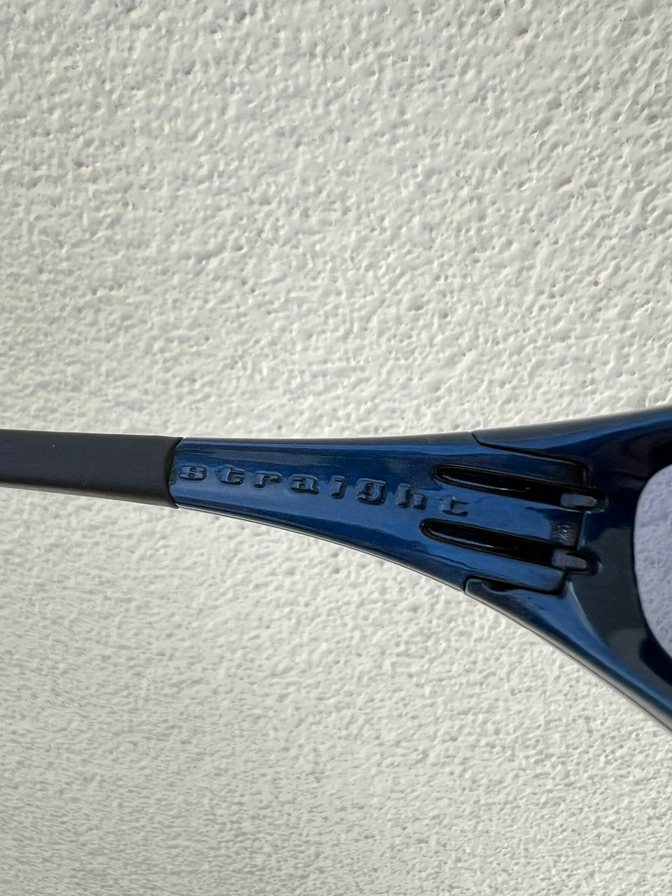 1999 Vintage Oakley Straight Jacket Blue Black Iridium Sunglasses
