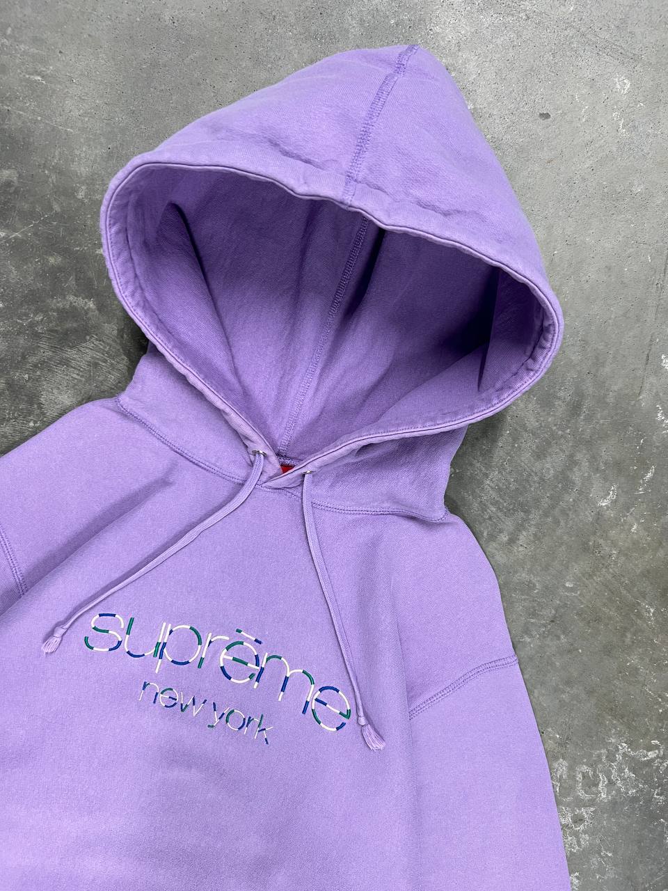 SS17 Supreme Dusty Lavender Multicolor Classic Logo Hoodie