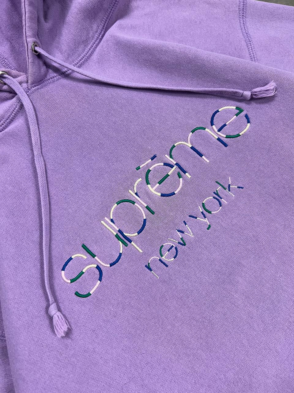 SS17 Supreme Dusty Lavender Multicolor Classic Logo Hoodie