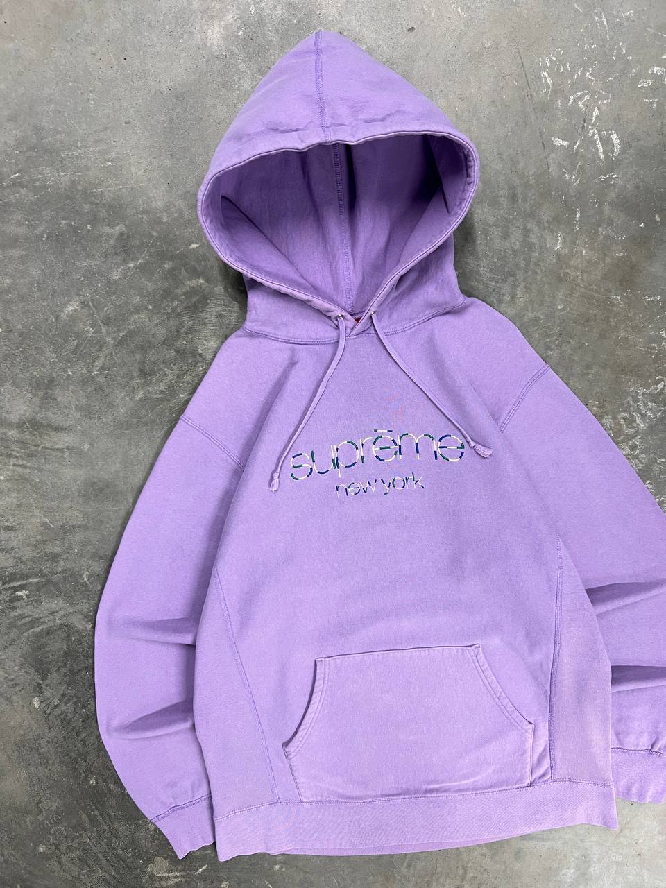 SS17 Supreme Dusty Lavender Multicolor Classic Logo Hoodie