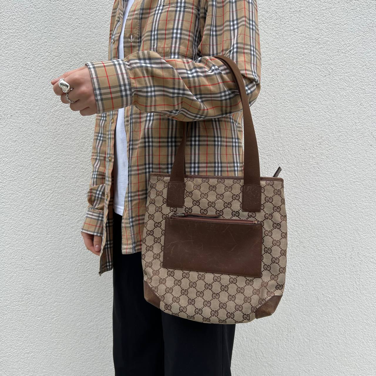 Gucci Pattern Canvas Shoulder Hand Bag
