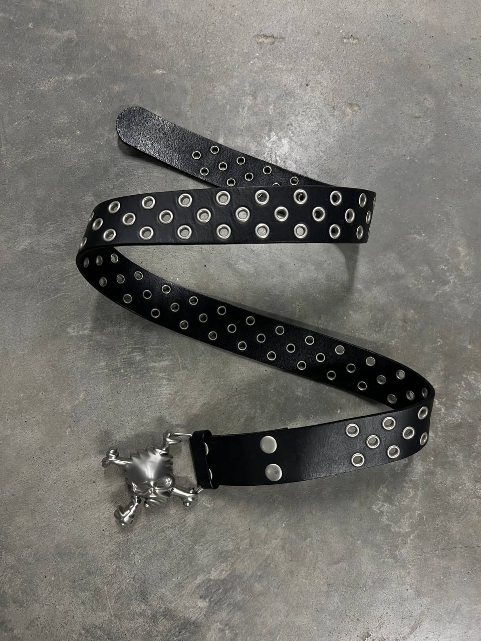 2004 Vintage Oakley Leather Skull Belt Black