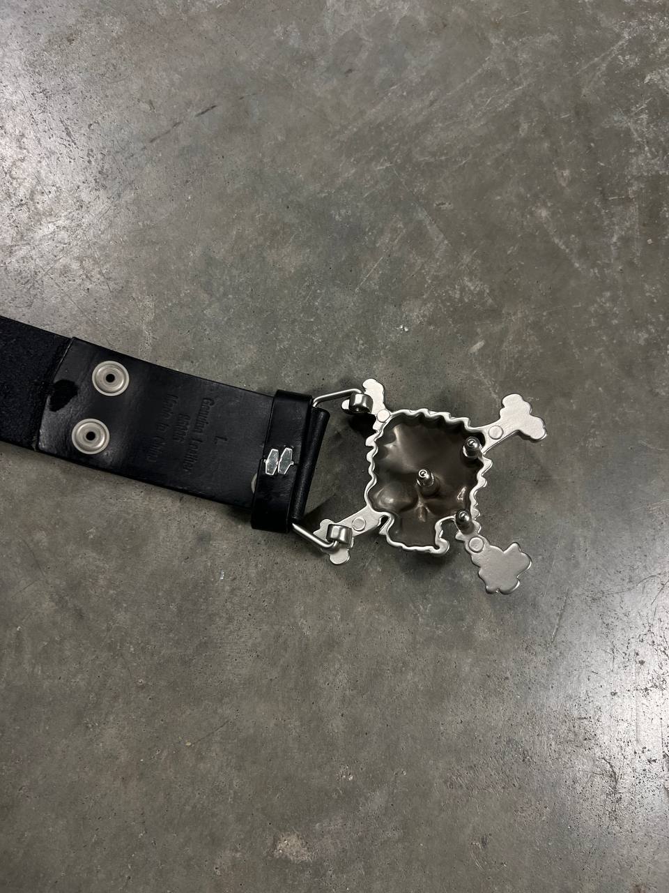 2004 Vintage Oakley Leather Skull Belt Black