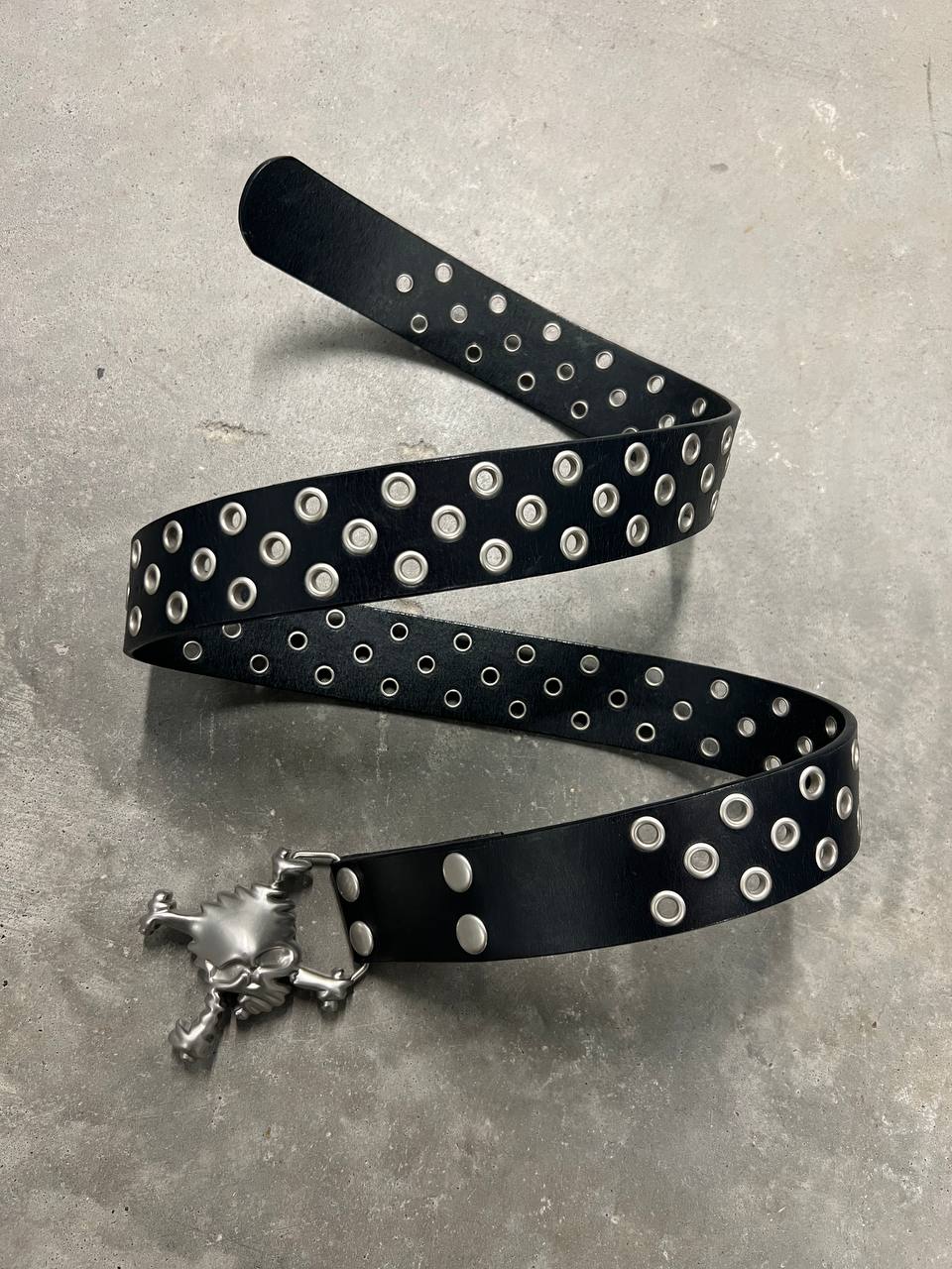 2004 Vintage Oakley Leather Skull Belt Black