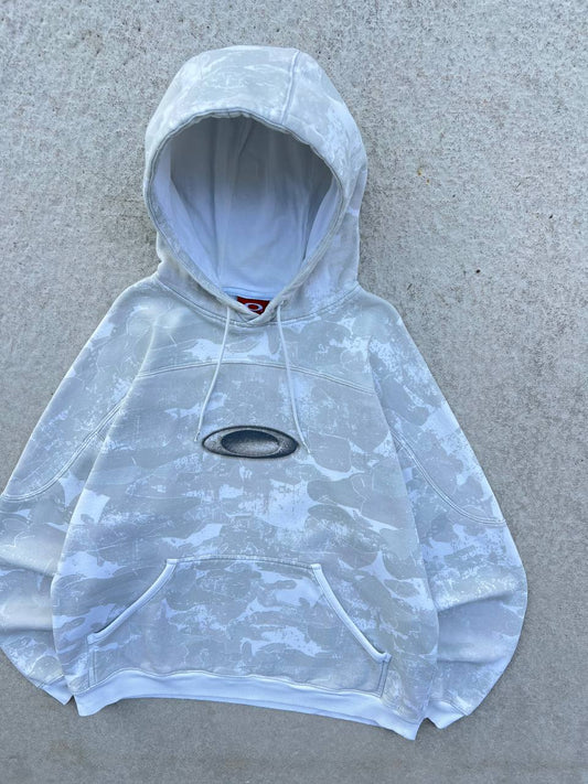 00s Vintage Oakley White Camo Hoodie