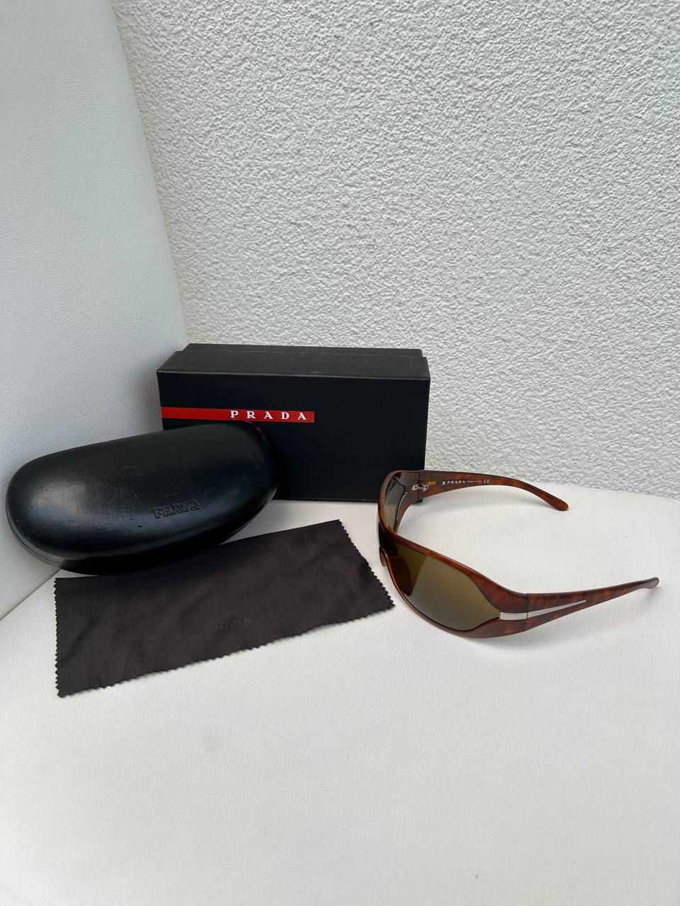 Prada Mask Sunglasses Brown Tortoise SPR12G