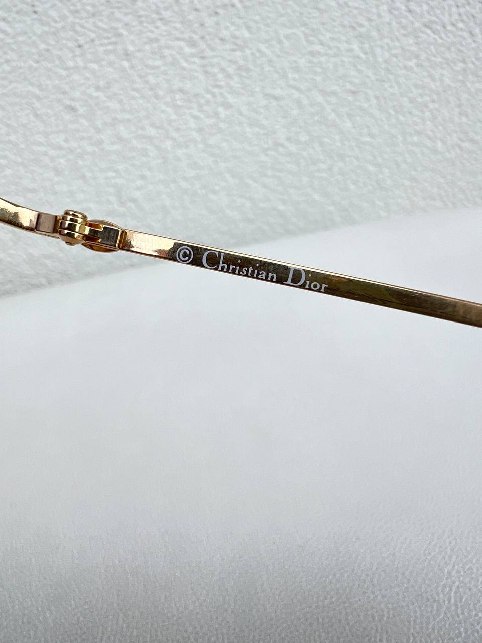 1990s Vintage Christian Dior Sunglasses CD 2038 Gold Rimless