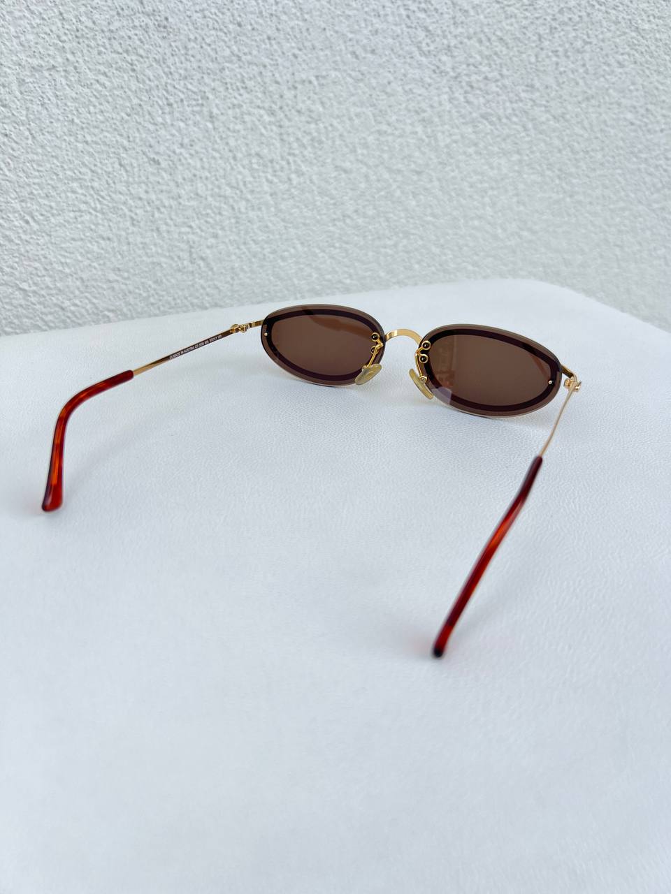 1990s Vintage Christian Dior Sunglasses CD 2038 Gold Rimless