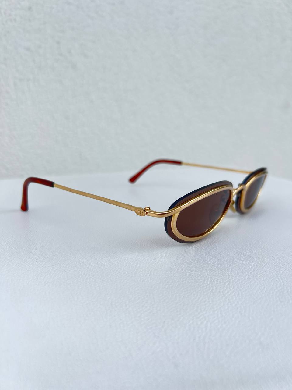1990s Vintage Christian Dior Sunglasses CD 2038 Gold Rimless