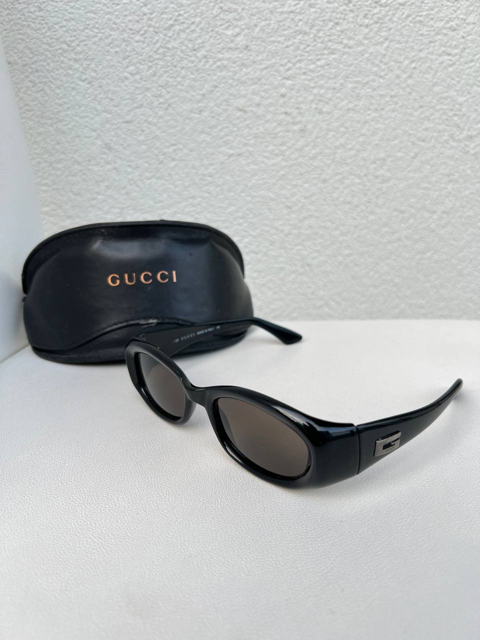 Vintage Gucci GG 2432 Polished Black Sunglasses