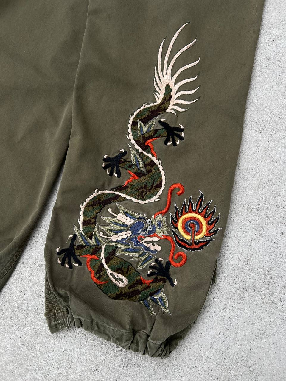 Vintage Maharishi Snopants Twist Twill Dragon Embroidered