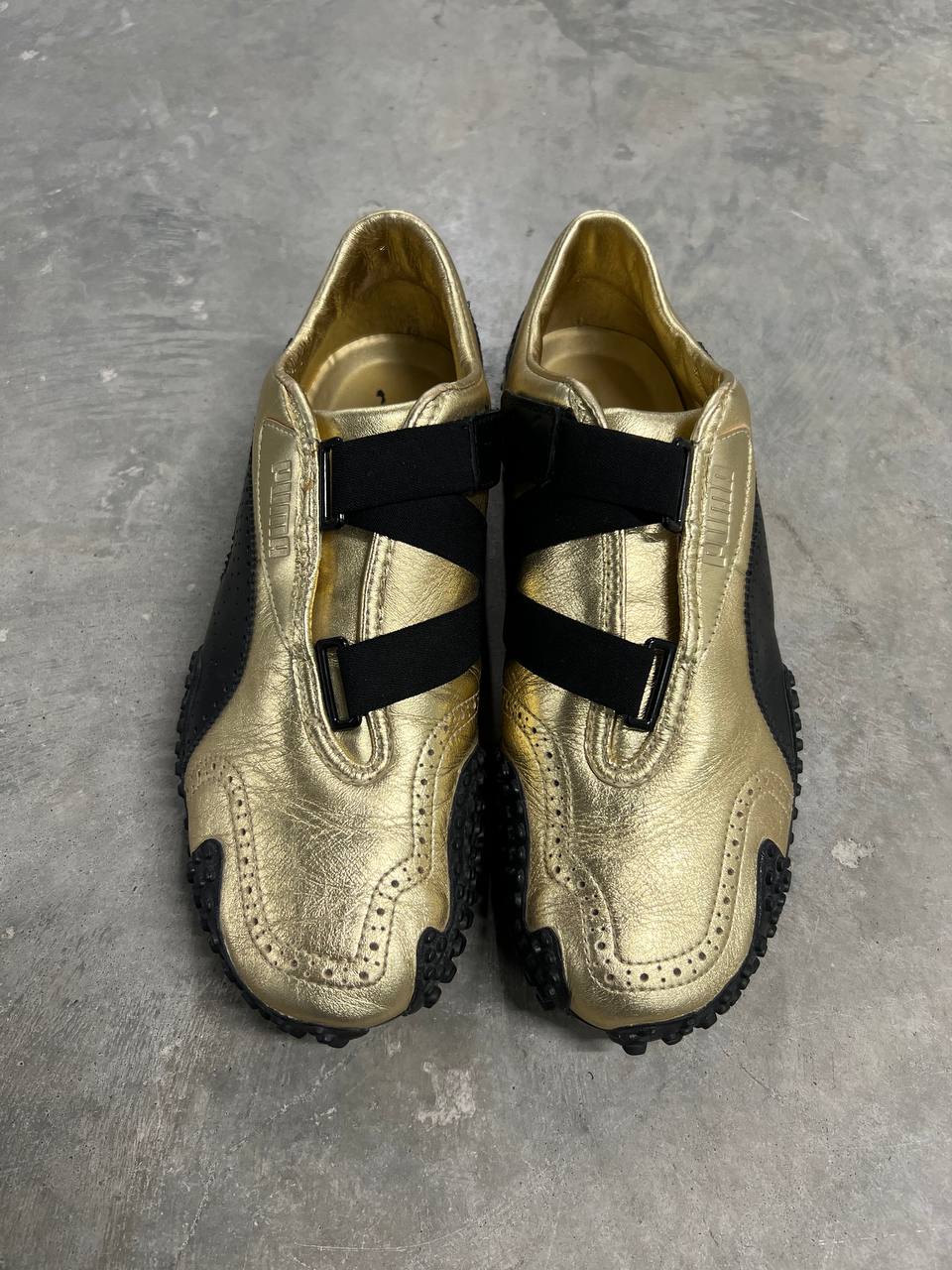2000s Vintage Puma Mostro Gold Brogue
