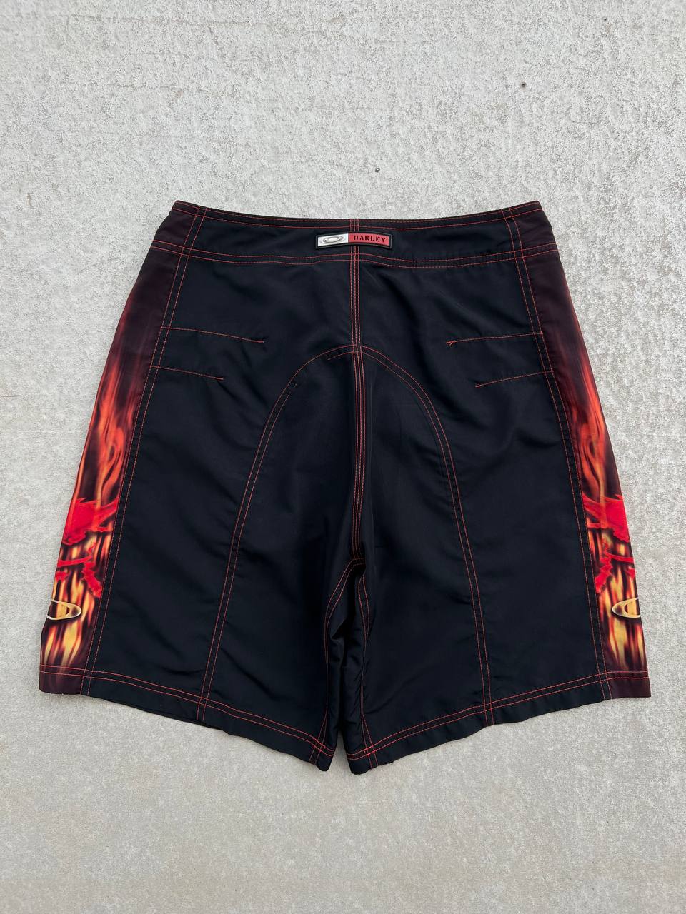 00s Vintage Oakley Flame Skull Icon Shorts
