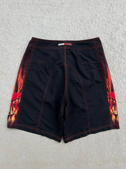 00s Vintage Oakley Flame Skull Icon Shorts