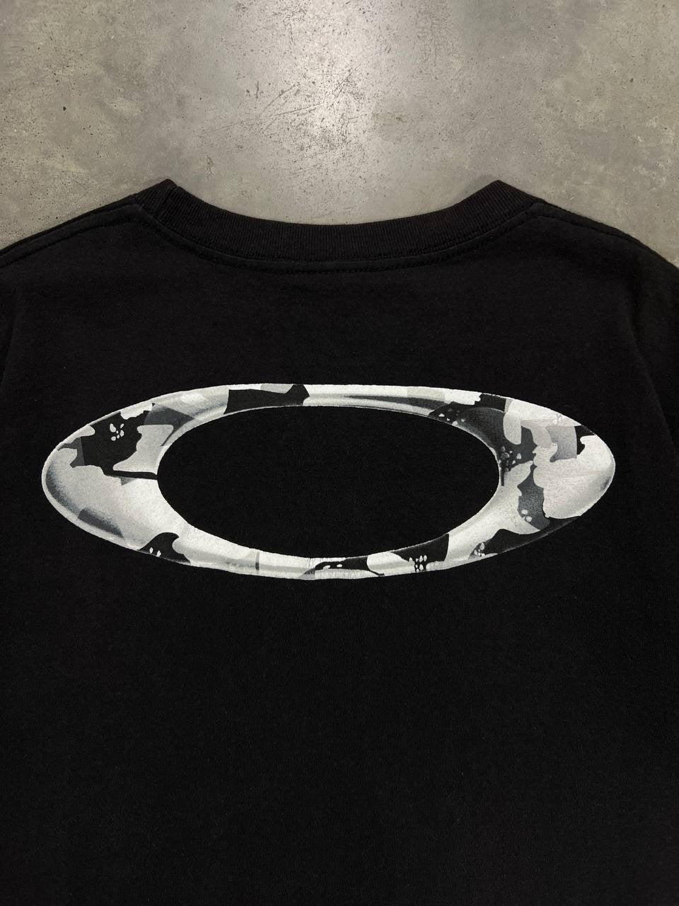 90s Vintage Oakley Software Mad Science White Camo T-Shirt