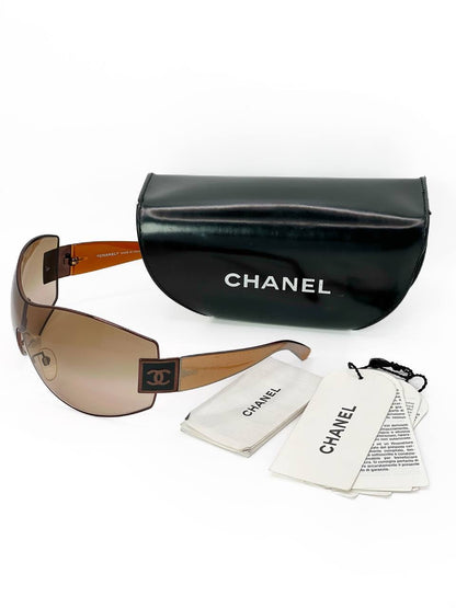 2000s Vintage Chanel 4114 Brown Sunglasses