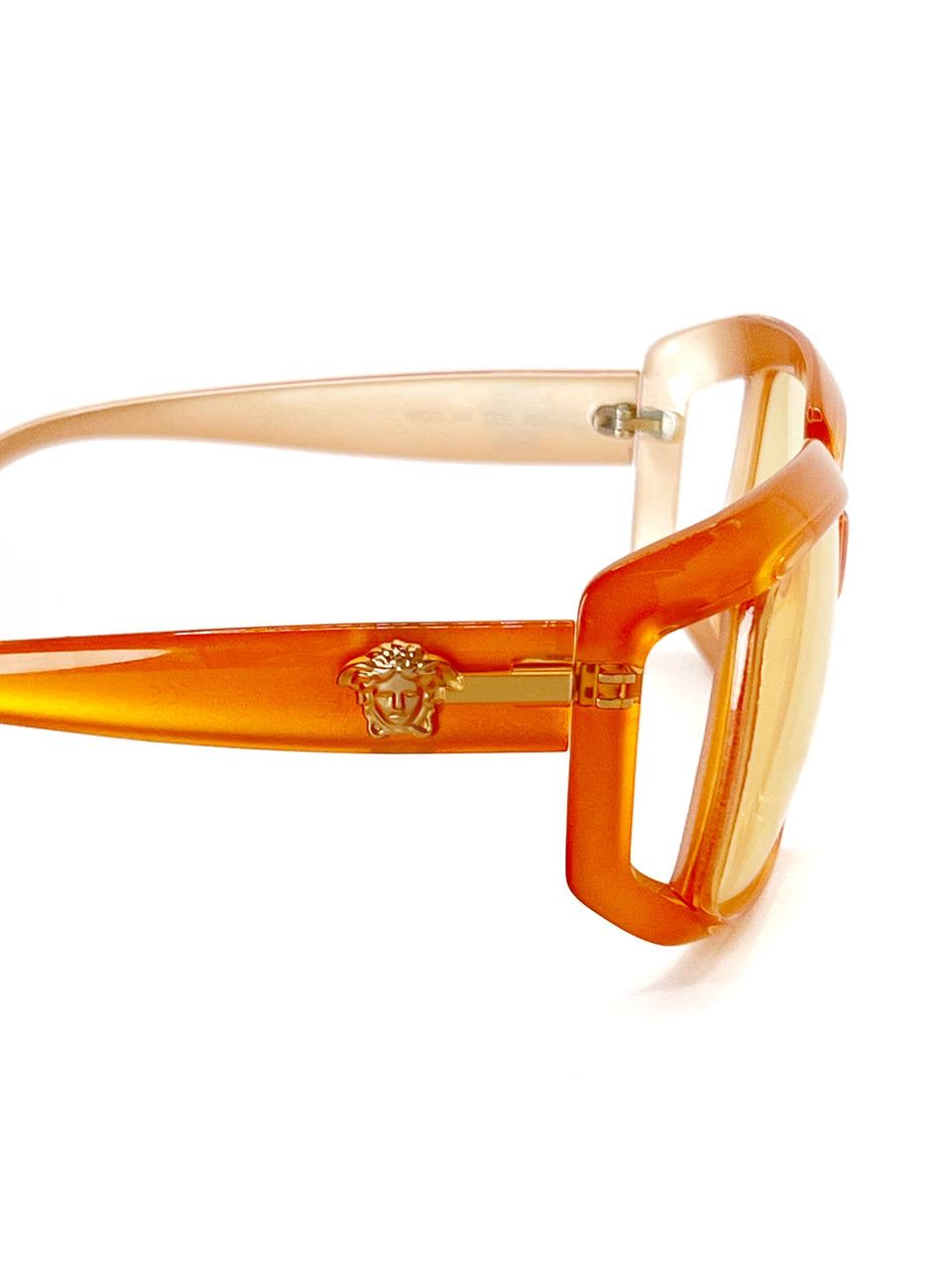 2000 Vintage Gianni Versace 384 Orange Sunglasses