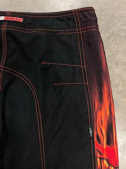00s Vintage Oakley Skull Flame Shorts