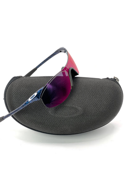 1999 Vintage Oakley New Zero 0.4 Cobalt +Red Iridium Sunglasses