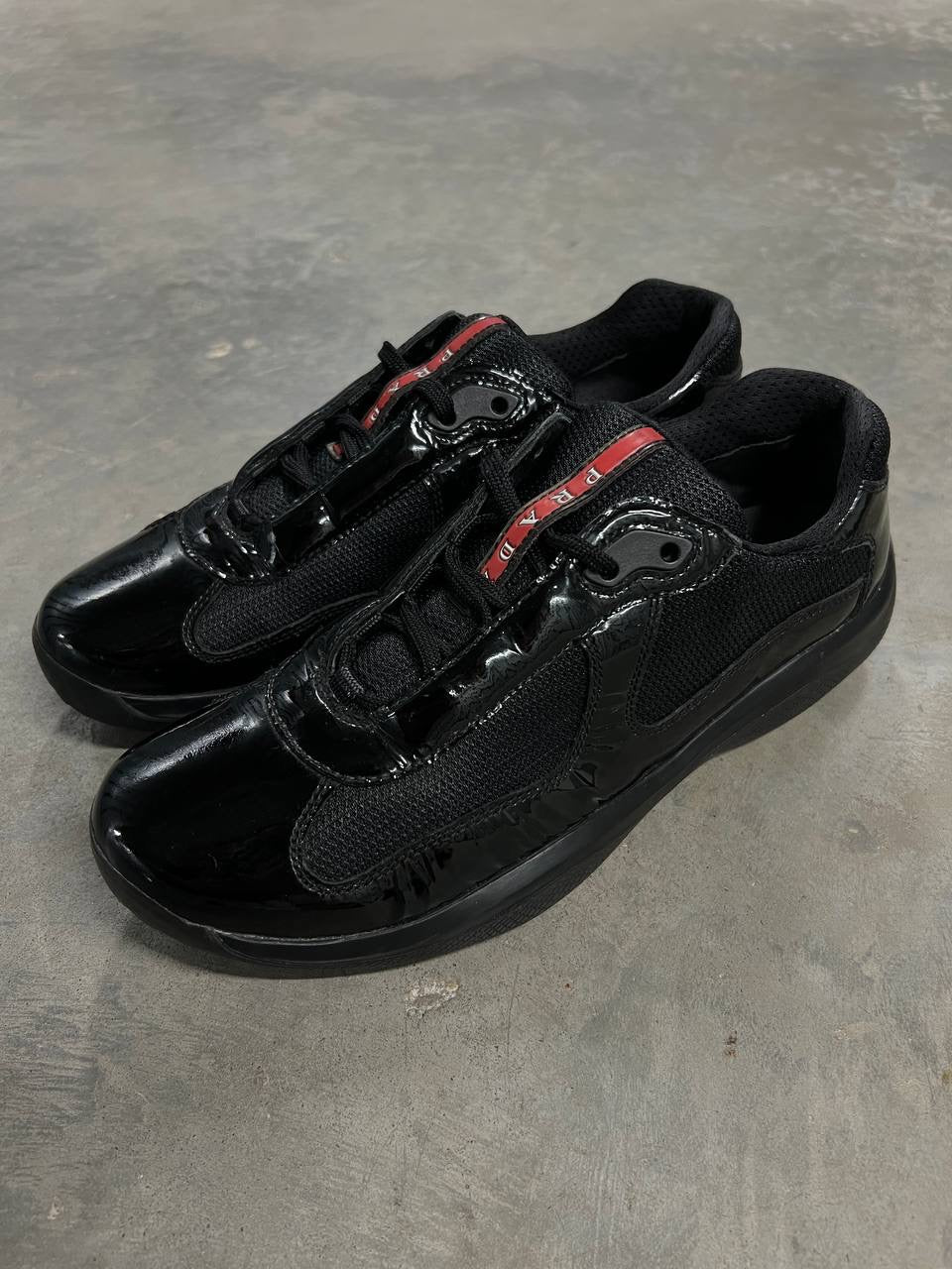 Vintage Prada American Cups Black Gloss Shoes