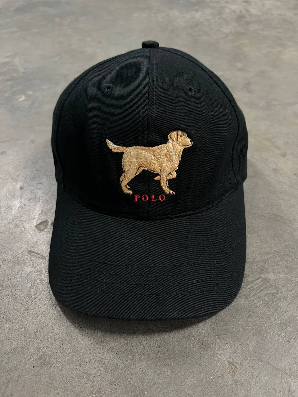 90s Vintage Polo Sport Golden Retriever Ralph Lauren Black Hat