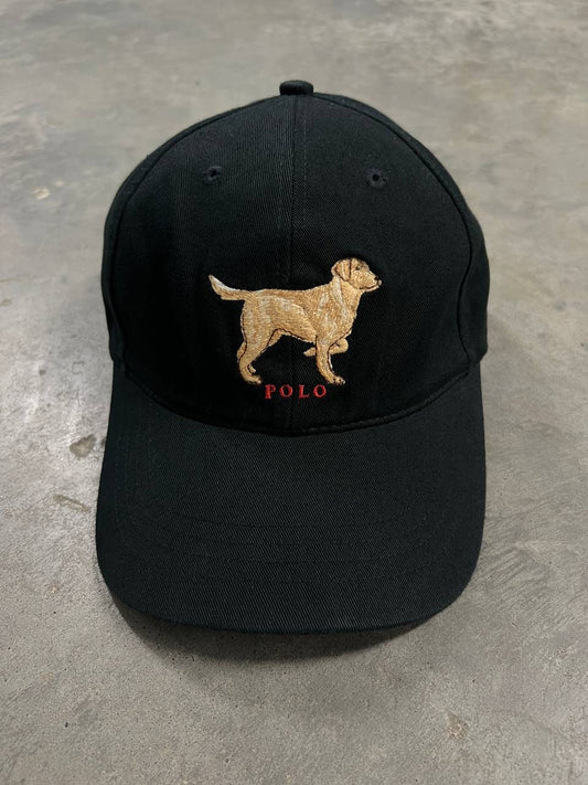 90s Vintage Polo Sport Golden Retriever Ralph Lauren Black Hat