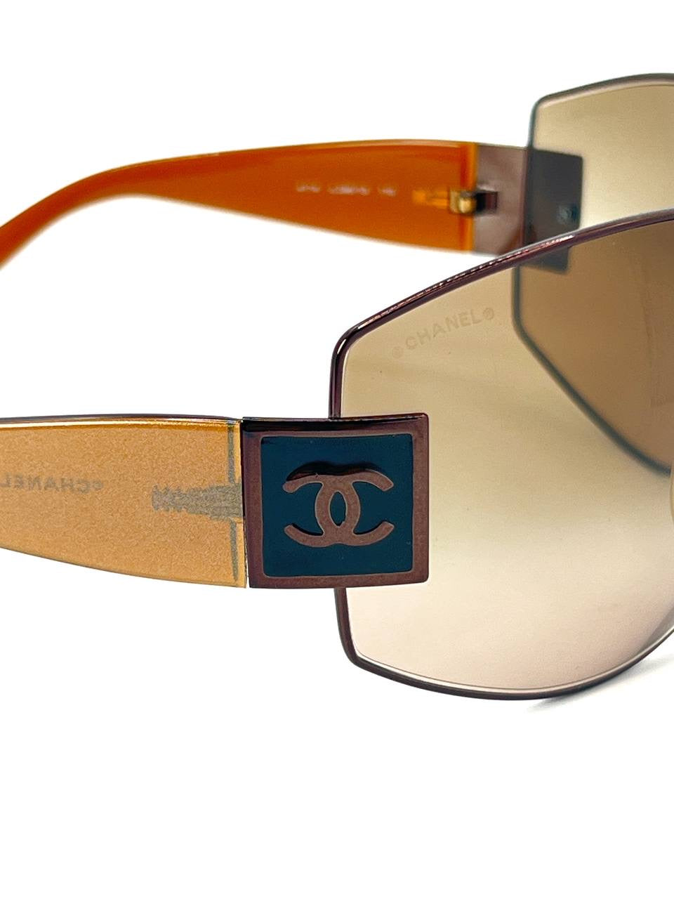 2000s Vintage Chanel 4114 Brown Sunglasses