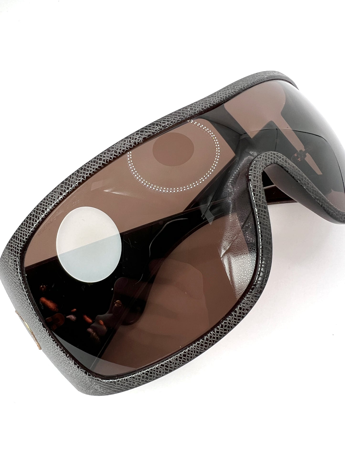 Prada Snakeskin Oversized Mask Sunglasses SPR05H