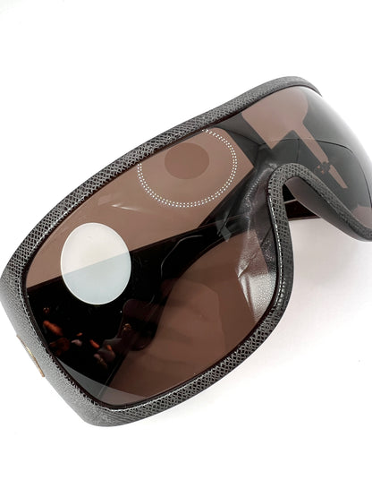 Prada Snakeskin Oversized Mask Sunglasses SPR05H