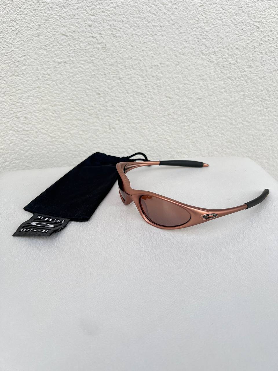 1999 Vintage Oakley Minute 1.0 FMJ Copper / VR28 Black Iridium Sunglasses