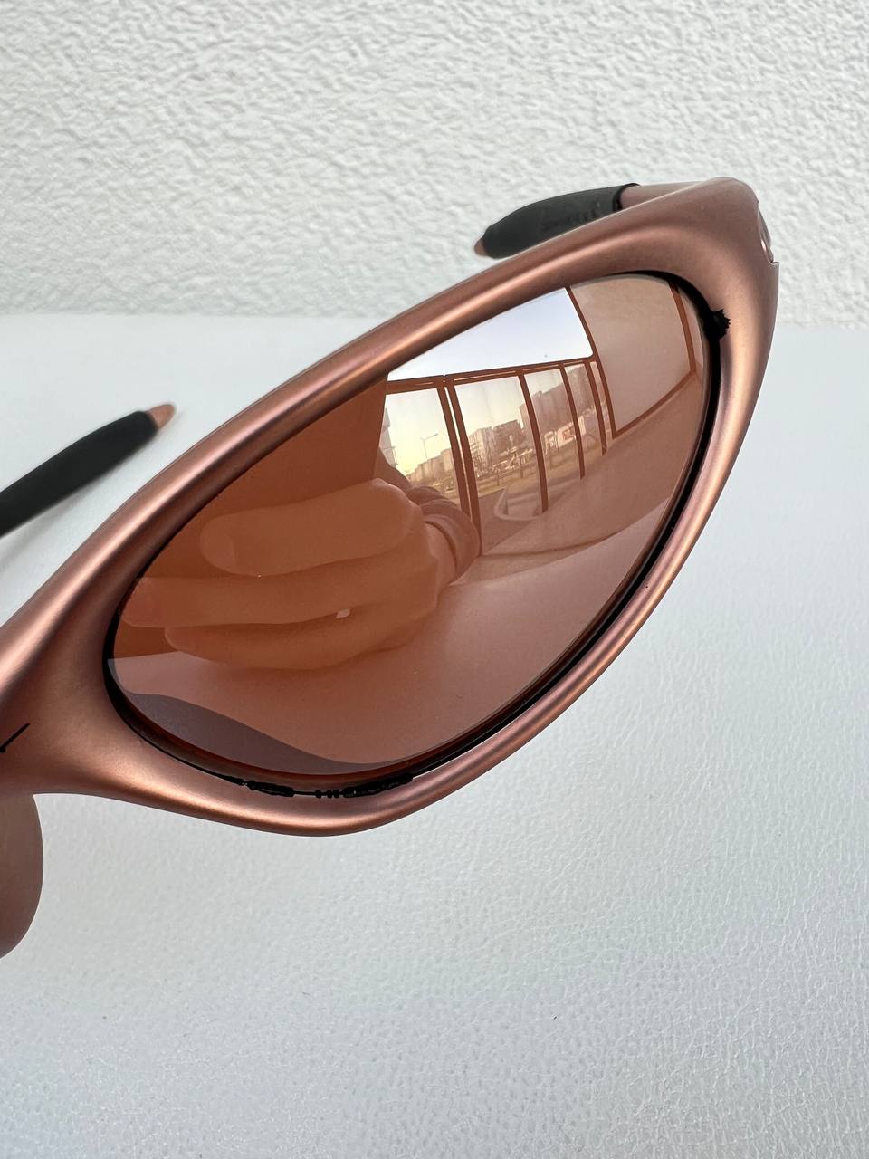1999 Vintage Oakley Minute 1.0 FMJ Copper / VR28 Black Iridium Sunglasses