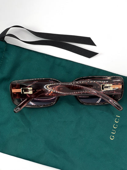 Vintage Gucci Transparent Pink Squared Moda Sunglasses GG2409