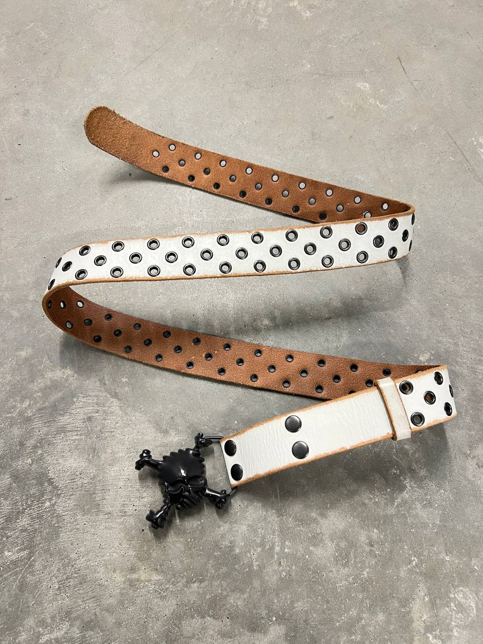 2004 Vintage Oakley Leather Skull Belt