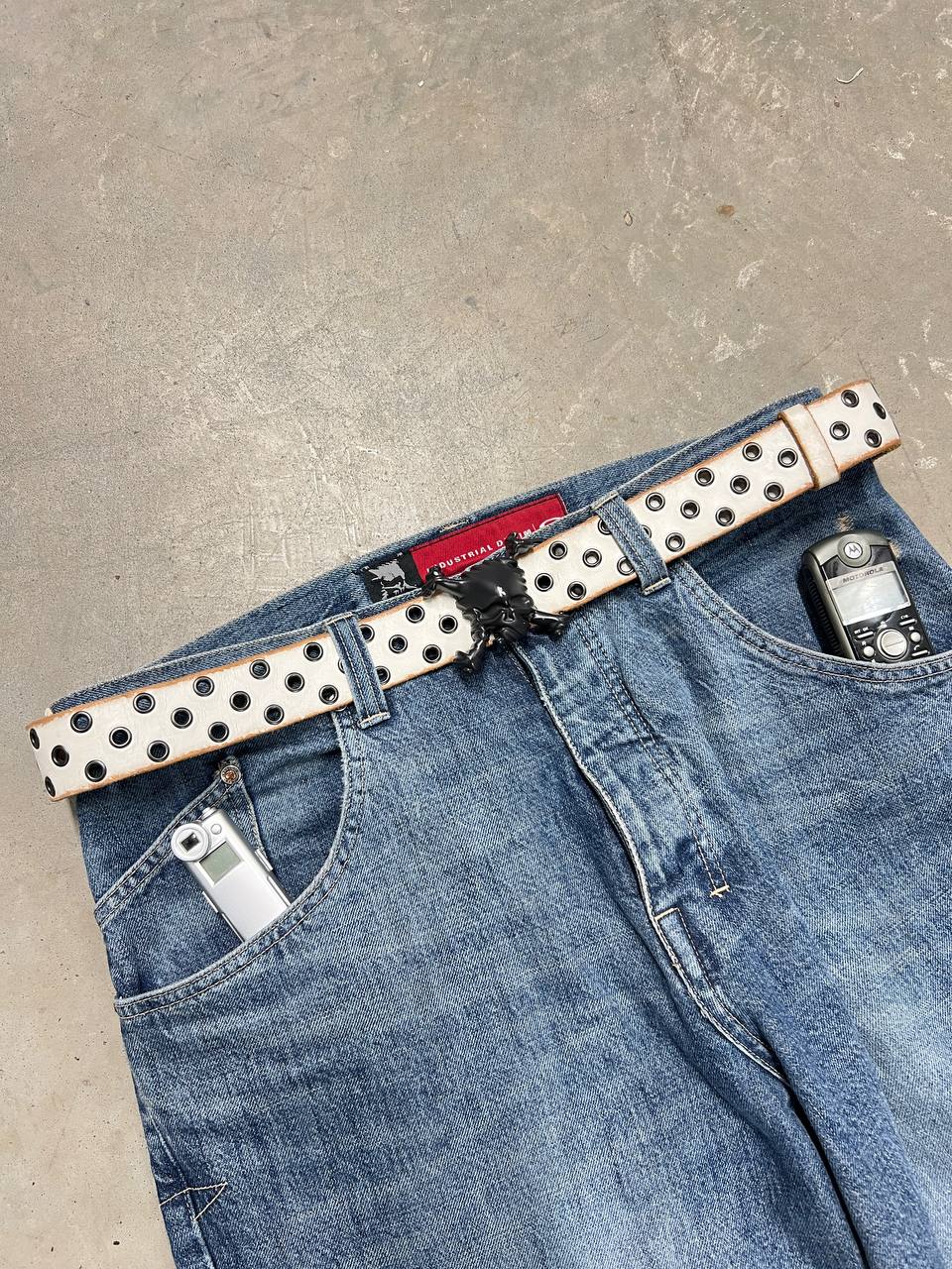 2004 Vintage Oakley Leather Skull Belt