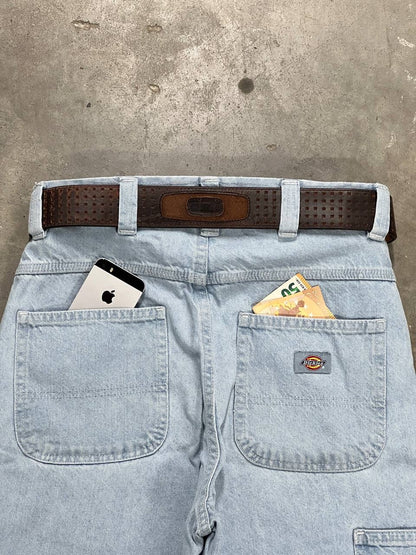 00s Vintage Oakley Leather Belt Brown / Gold