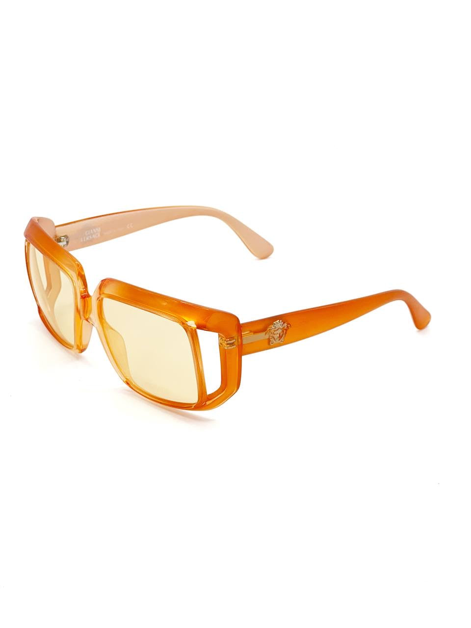 2000 Vintage Gianni Versace 384 Orange Sunglasses