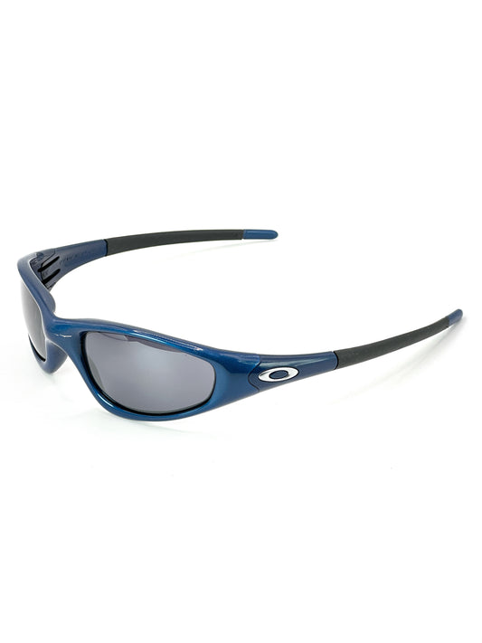 1999 Vintage Oakley Straight Jacket Blue / Black Iridium Sunglasses