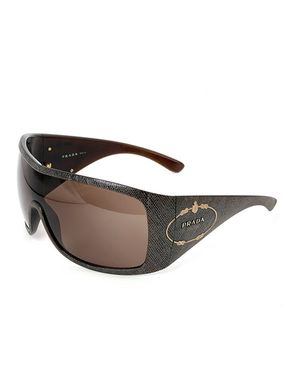 Prada Snakeskin Oversized Mask Sunglasses SPR05H
